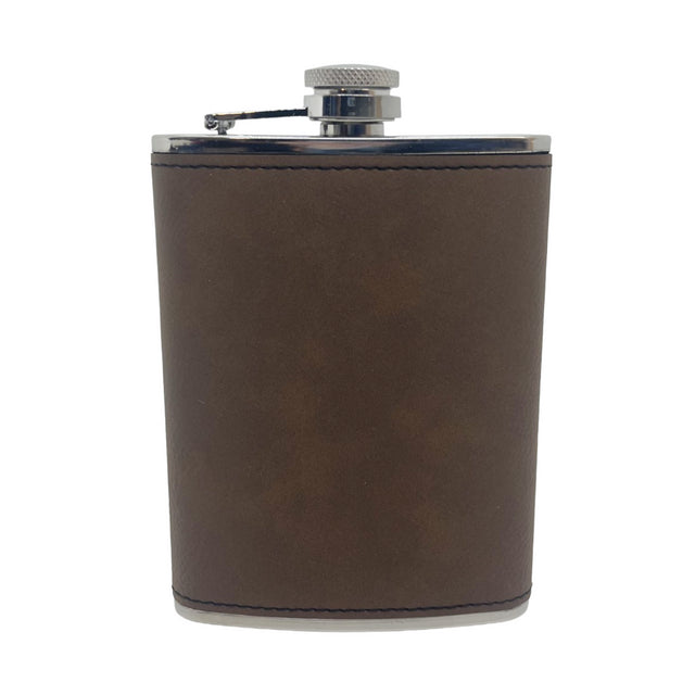 Leatherette Wrapped Stainless Steel Flask