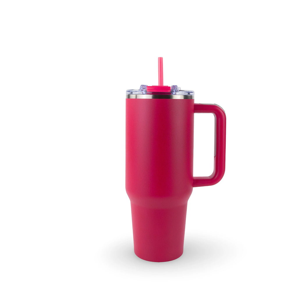 Hot Pink Tumbler With Handle