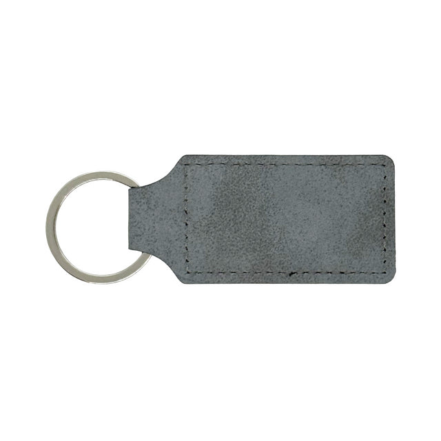 Light Gray Leatherette Keychain