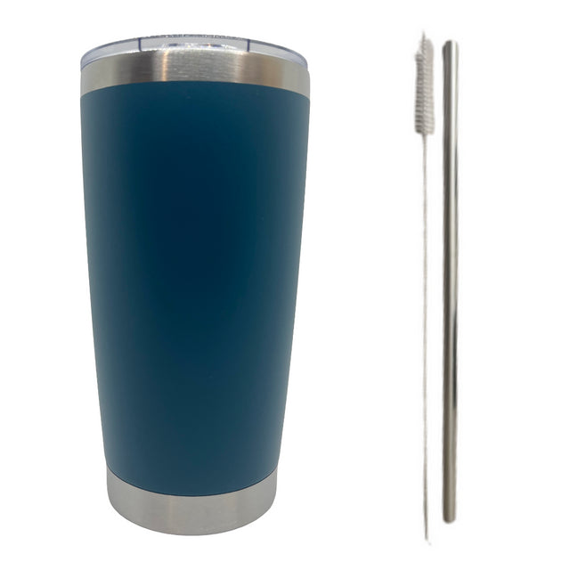 Midnight Teal Tumbler With Straw