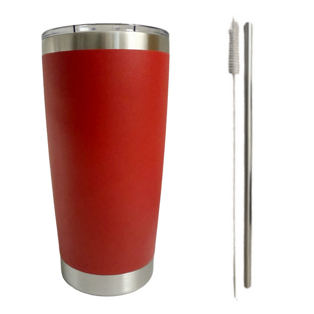Red Tumbler With Straw