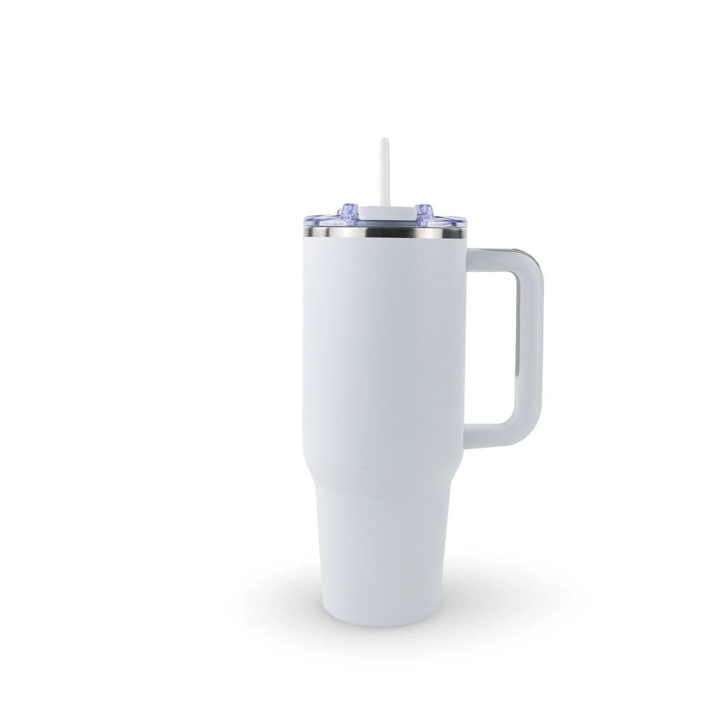 White Tumbler With Handle